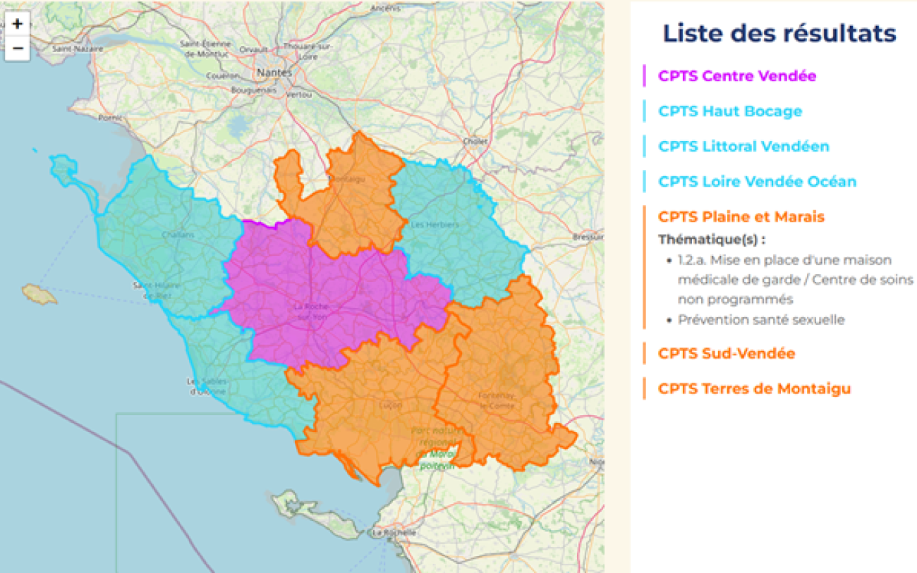 Carte CPTS Vendée